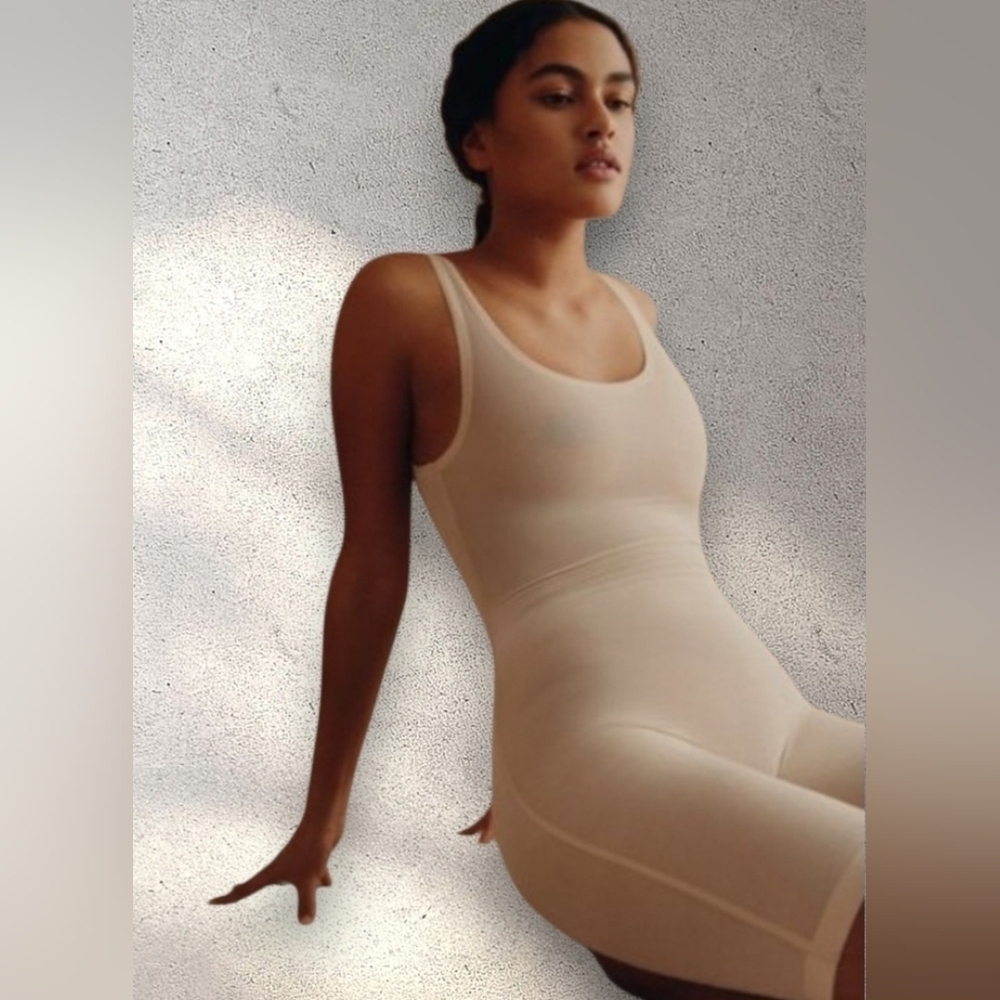 NWT Zara Soft Beige Shapewear Full Bodysuit ~sz SMALL